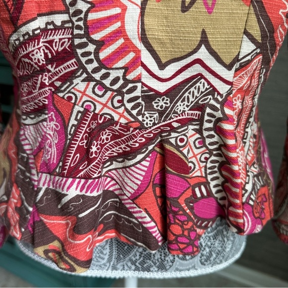 W Work to Weekend Blazer Boho Patchwork Print Statement Fall Jacket, Size: 10 - Picture 6 of 11